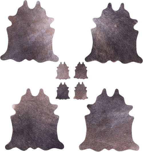 Brown Real Cowhide 4 Placemats With 4 Coasters - Set Of Four