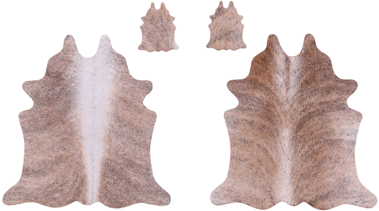 Brindle Real Cowhide 2 Placemats With 2 Coasters - Set Of Two