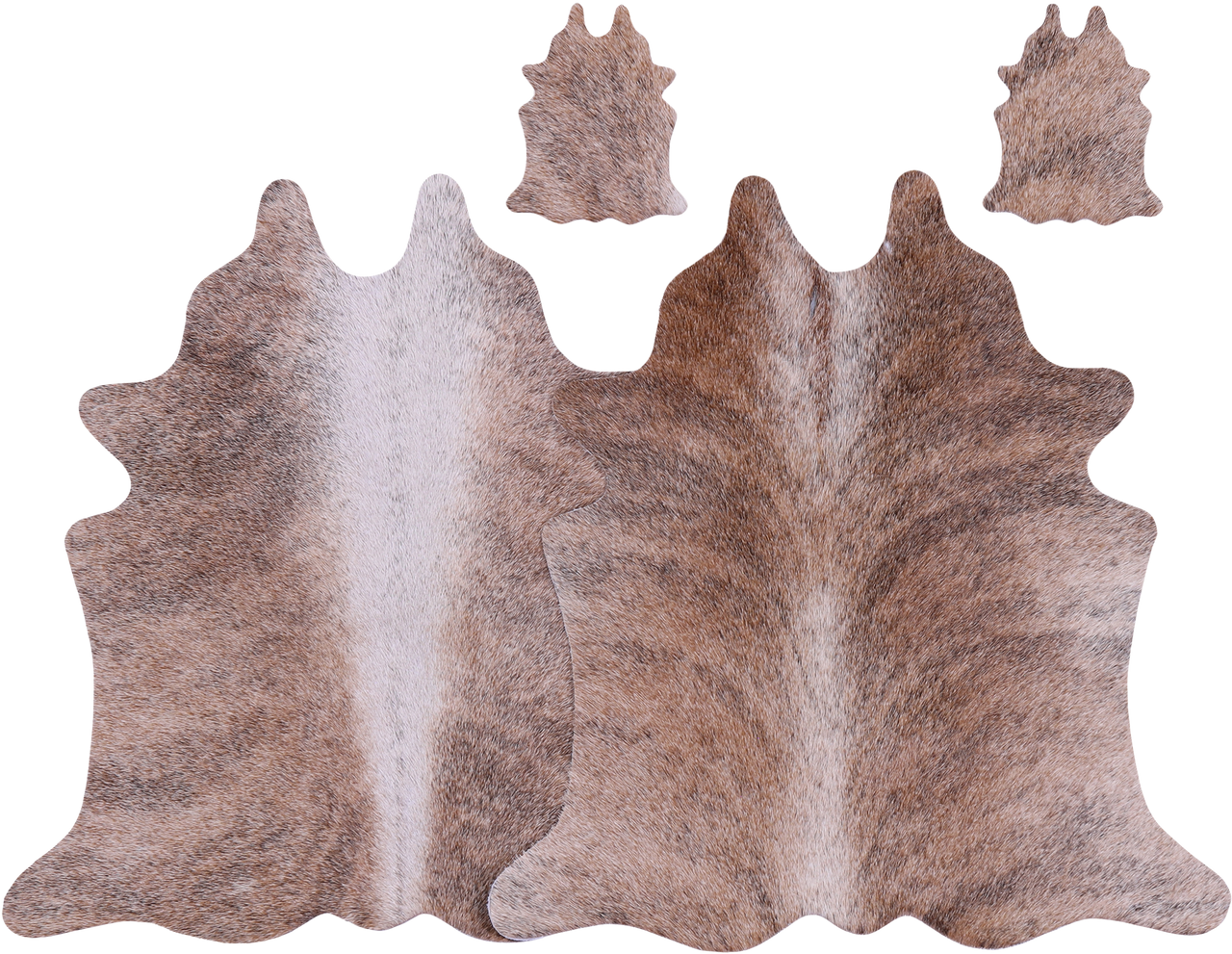 Brindle Real Cowhide 2 Placemats With 2 Coasters - Set Of Two