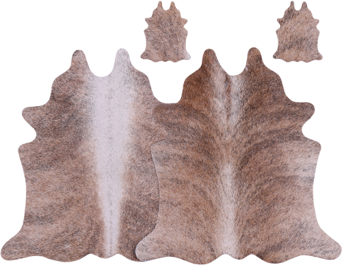 Brindle Real Cowhide 2 Placemats With 2 Coasters - Set Of Two