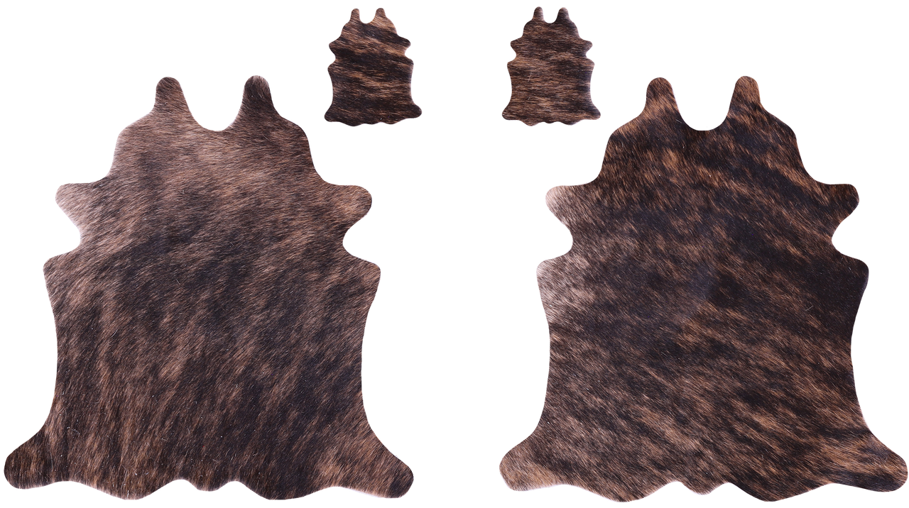 Brindle Real Cowhide 2 Placemats With 2 Coasters - Set Of Two