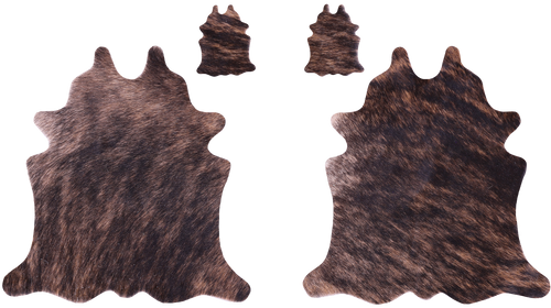 Brindle Real Cowhide 2 Placemats With 2 Coasters - Set Of Two