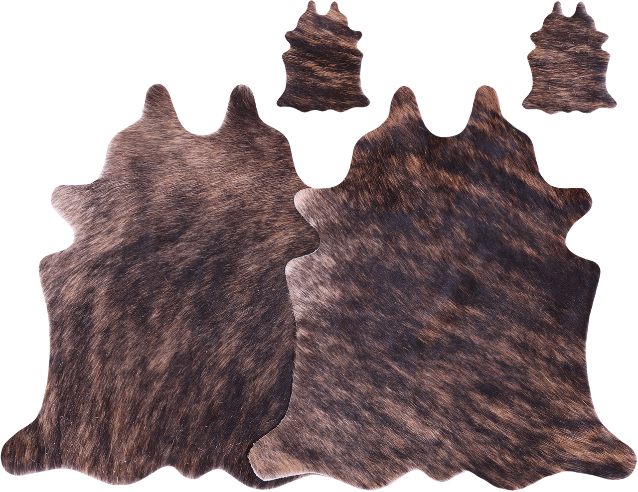 Brindle Real Cowhide 2 Placemats With 2 Coasters - Set Of Two