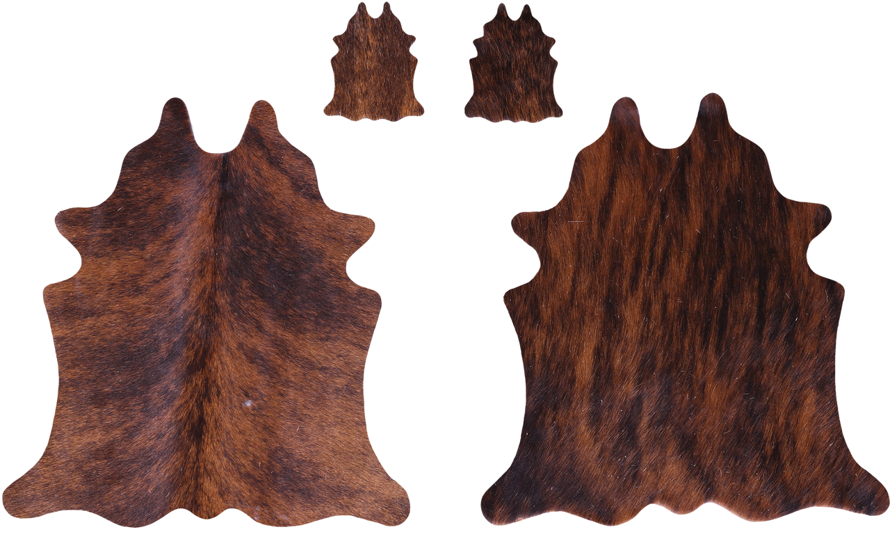 Brindle Real Cowhide 2 Placemats With 2 Coasters - Set Of Two