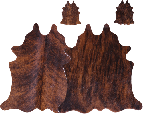 Brindle Real Cowhide 2 Placemats With 2 Coasters - Set Of Two