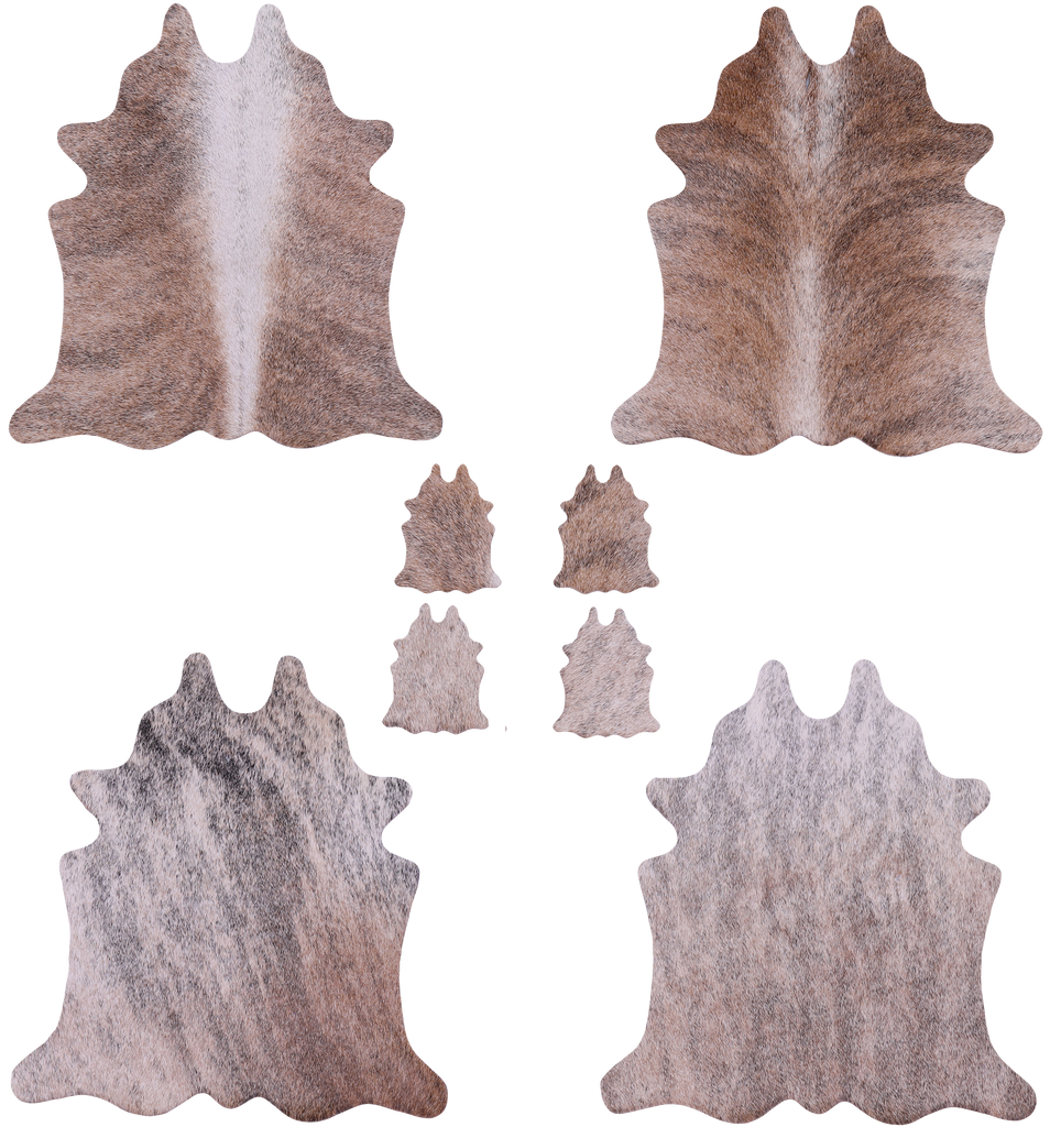 Brindle Real Cowhide 4 Placemats With 4 Coasters - Set Of Four