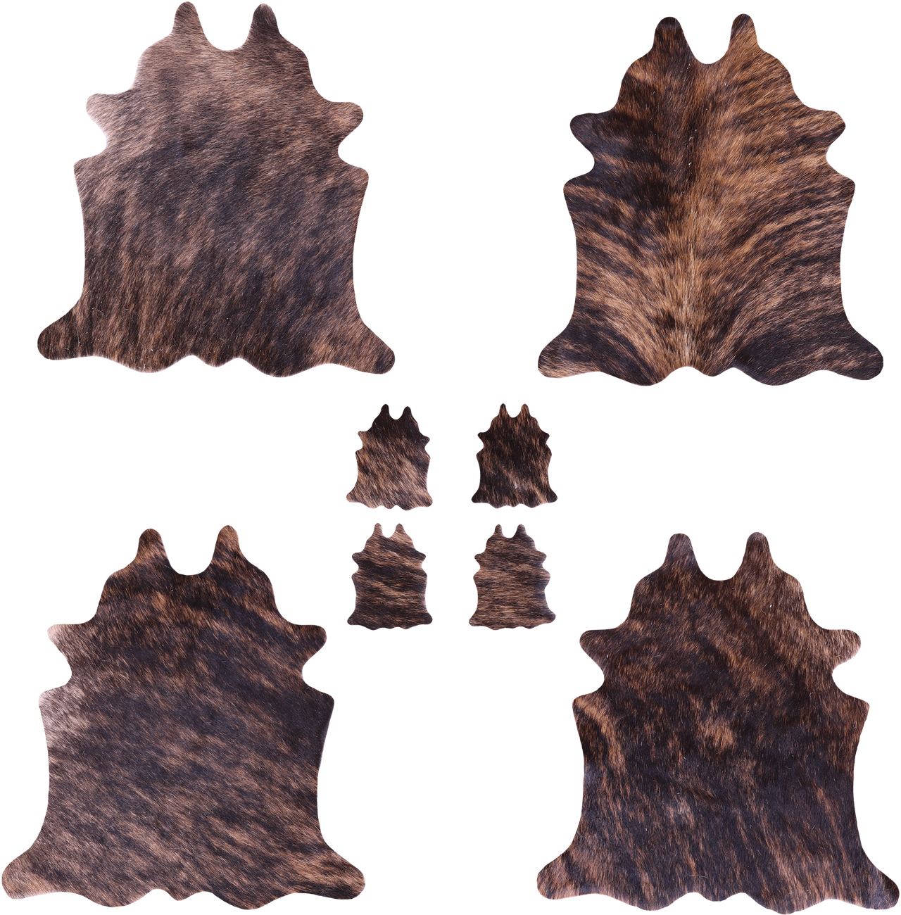Brindle Real Cowhide 4 Placemats With 4 Coasters - Set Of Four