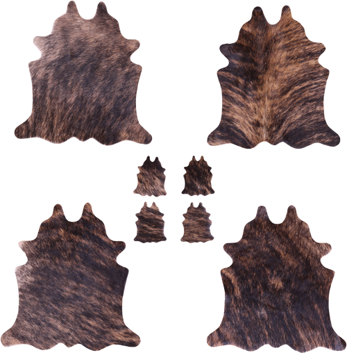 Brindle Real Cowhide 4 Placemats With 4 Coasters - Set Of Four