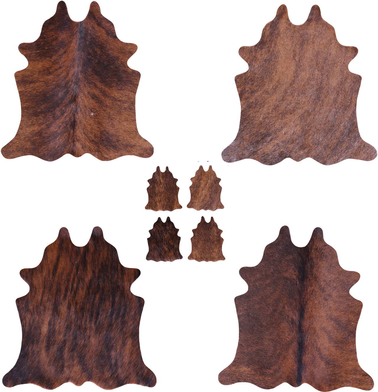 Brindle Real Cowhide 4 Placemats With 4 Coasters - Set Of Four