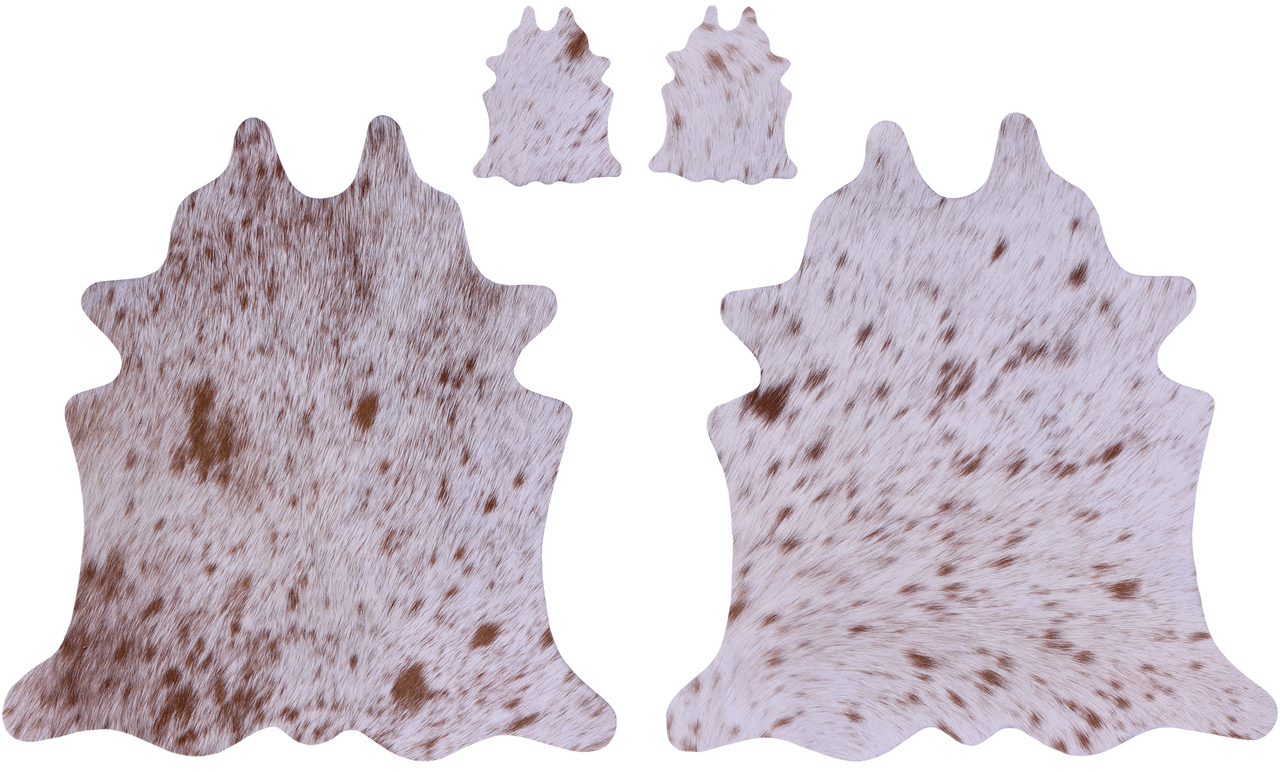 Brown Salt & Pepper Real Cowhide 2 Placemats With 2 Coasters - Set Of Two