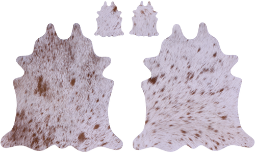 Brown Salt & Pepper Real Cowhide 2 Placemats With 2 Coasters - Set Of Two