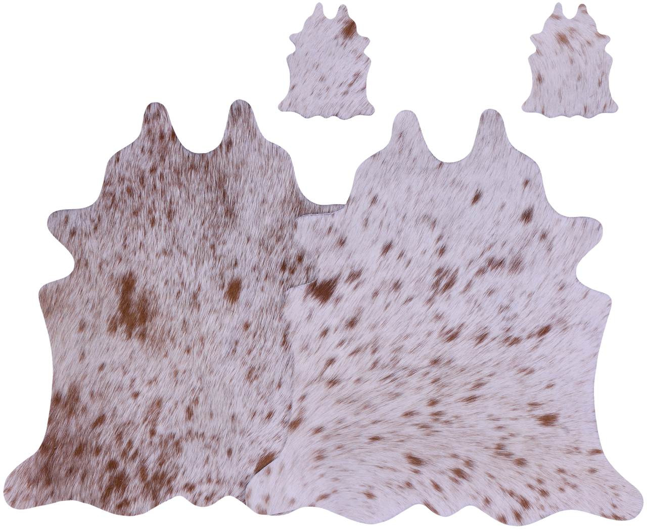 Brown Salt & Pepper Real Cowhide 2 Placemats With 2 Coasters - Set Of Two