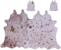 Thumbnail for Brown Salt & Pepper Real Cowhide 2 Placemats With 2 Coasters - Set Of Two