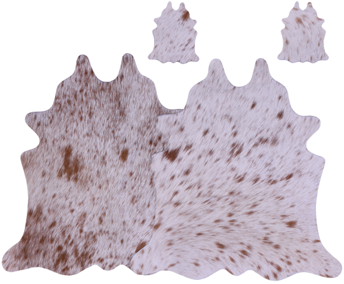 Brown Salt & Pepper Real Cowhide 2 Placemats With 2 Coasters - Set Of Two