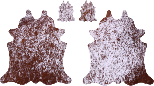 Brown Salt & Pepper Real Cowhide 2 Placemats With 2 Coasters - Set Of Two