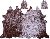 Thumbnail for Brown Salt & Pepper Real Cowhide 2 Placemats With 2 Coasters - Set Of Two