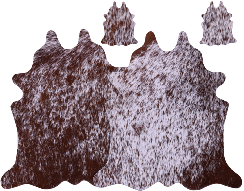 Brown Salt & Pepper Real Cowhide 2 Placemats With 2 Coasters - Set Of Two