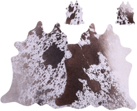 Thumbnail for Brown Salt & Pepper Real Cowhide 2 Placemats With 2 Coasters - Set Of Two
