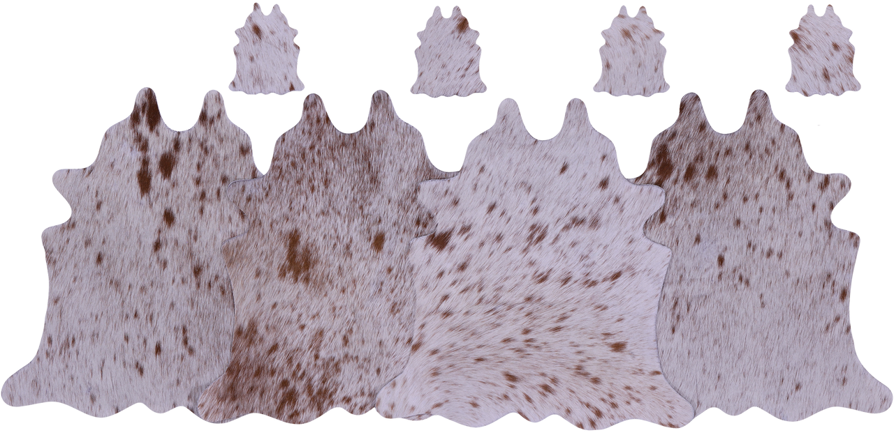 Brown Salt & Pepper Real Cowhide 4 Placemats With 4 Coasters - Set Of Four