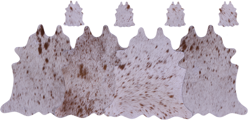 Brown Salt & Pepper Real Cowhide 4 Placemats With 4 Coasters - Set Of Four