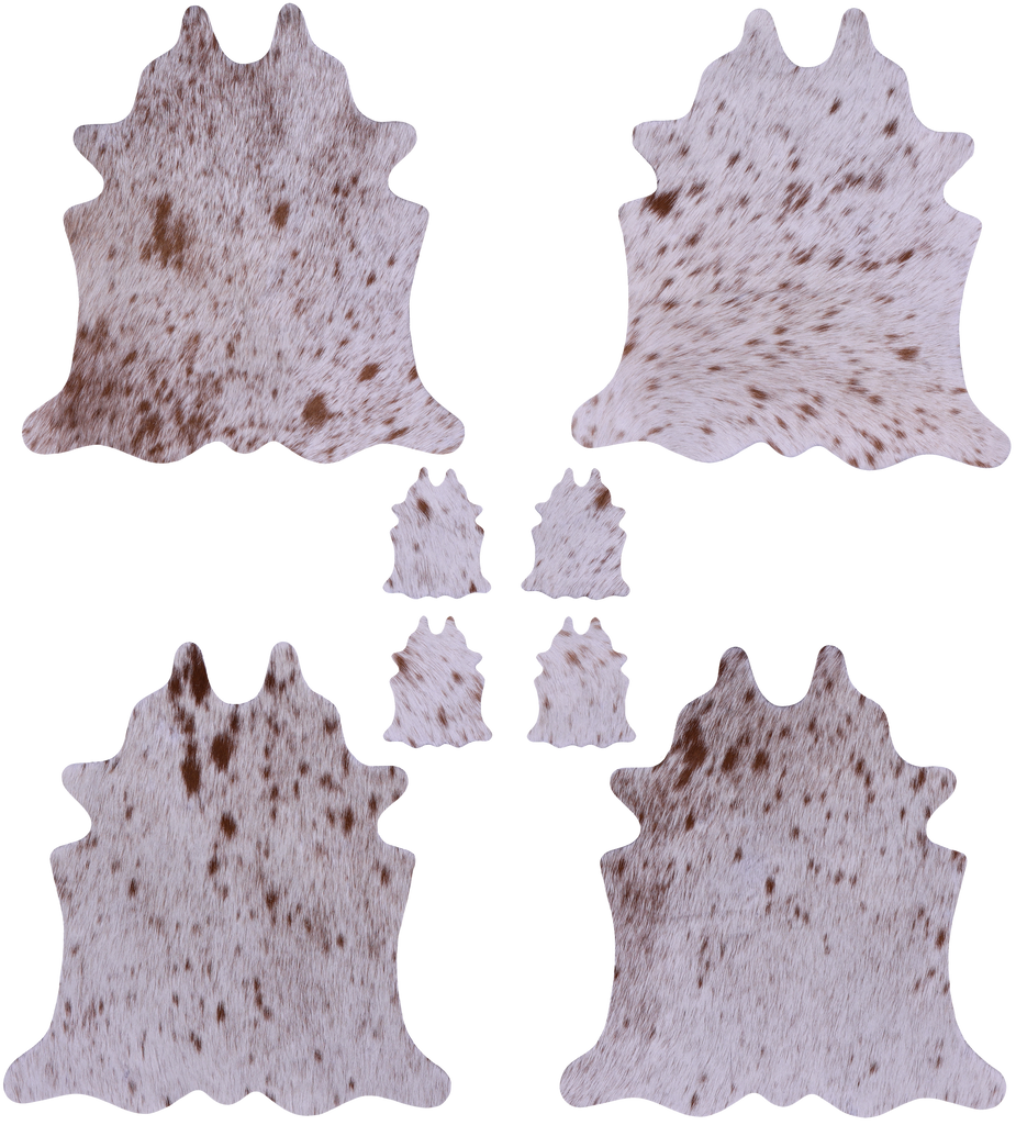 Brown Salt & Pepper Real Cowhide 4 Placemats With 4 Coasters - Set Of Four