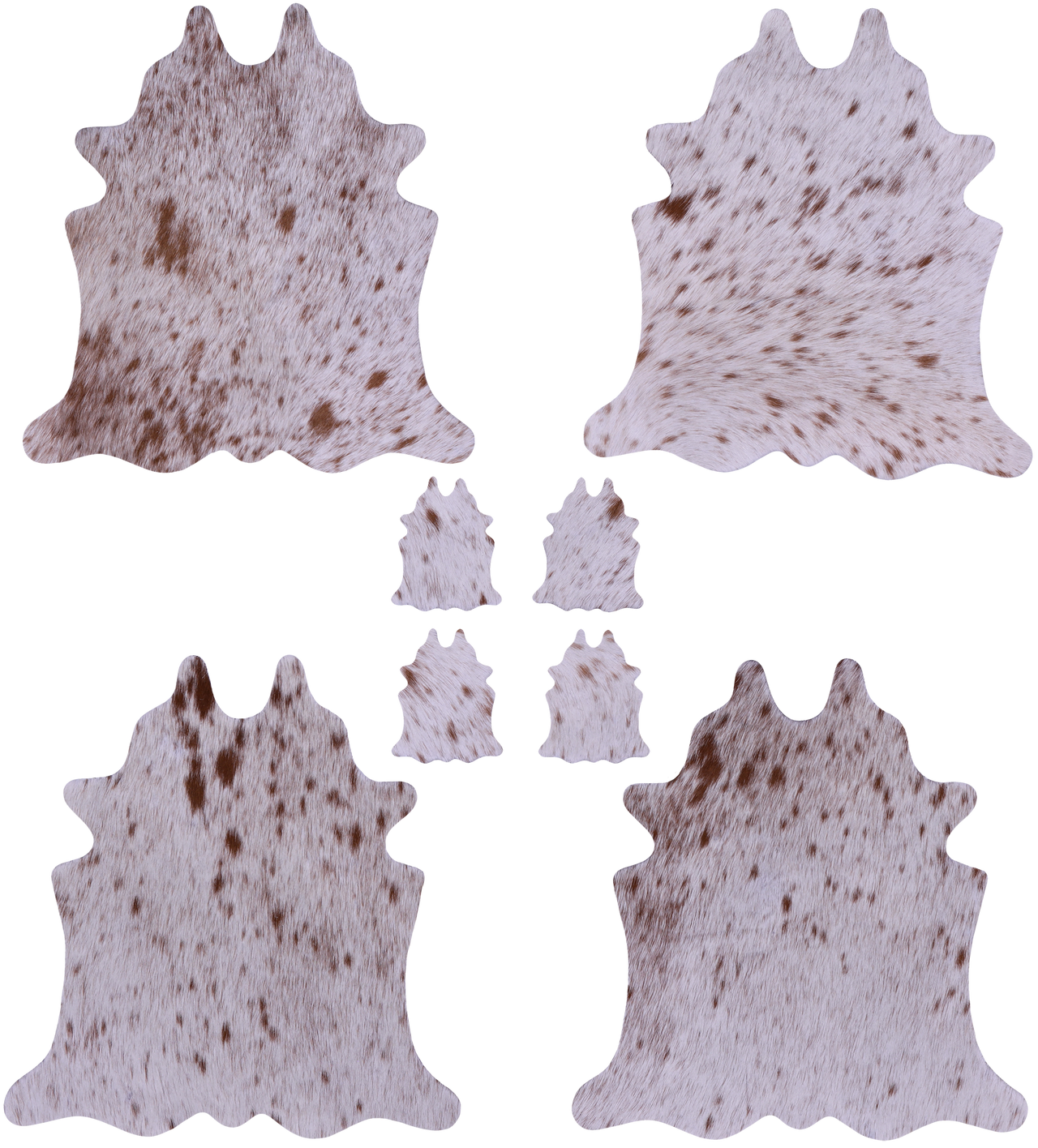 Brown Salt & Pepper Real Cowhide 4 Placemats With 4 Coasters - Set Of Four