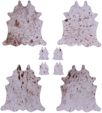 Thumbnail for Brown Salt & Pepper Real Cowhide 4 Placemats With 4 Coasters - Set Of Four