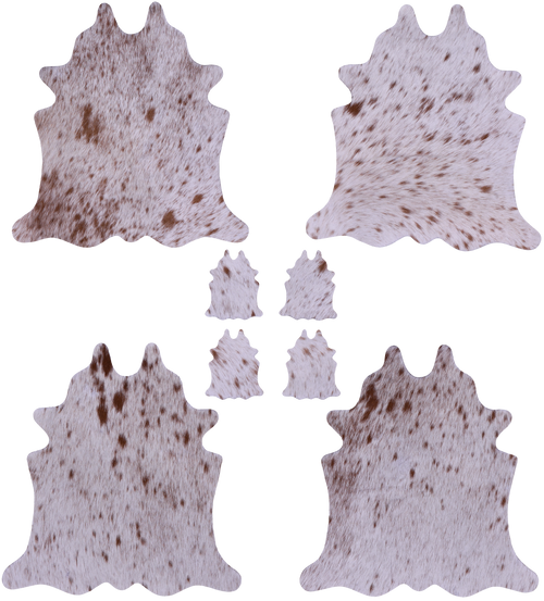 Brown Salt & Pepper Real Cowhide 4 Placemats With 4 Coasters - Set Of Four