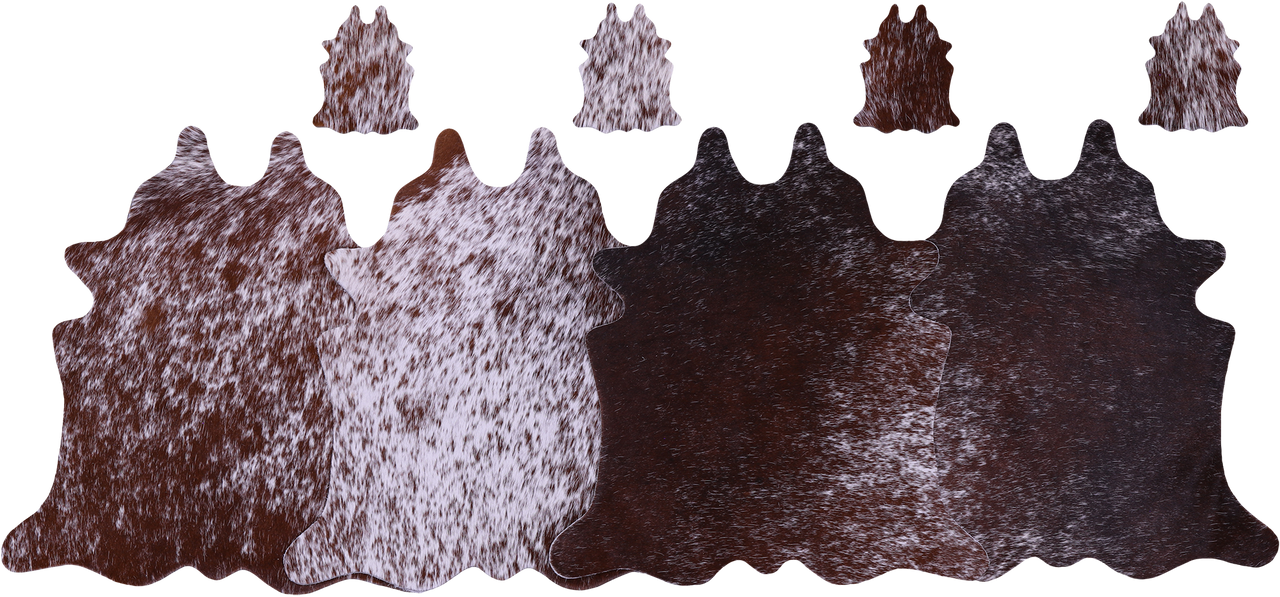 Brown Salt & Pepper Real Cowhide 4 Placemats With 4 Coasters - Set Of Four