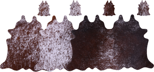 Brown Salt & Pepper Real Cowhide 4 Placemats With 4 Coasters - Set Of Four