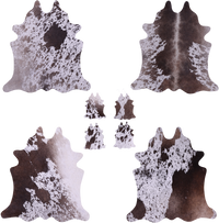 Thumbnail for Brown Salt & Pepper Real Cowhide 4 Placemats With 4 Coasters - Set Of Four