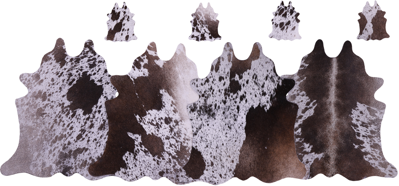 Brown Salt & Pepper Real Cowhide 4 Placemats With 4 Coasters - Set Of Four