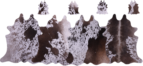 Brown Salt & Pepper Real Cowhide 4 Placemats With 4 Coasters - Set Of Four