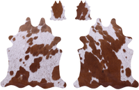 Thumbnail for Brown & White Real Cowhide 2 Placemats With 2 Coasters - Set Of Two