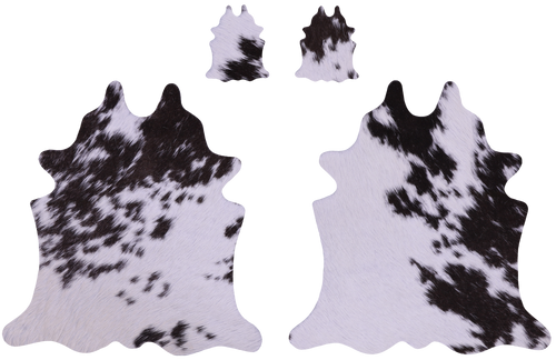 Brown & White Real Cowhide 2 Placemats With 2 Coasters - Set Of Two