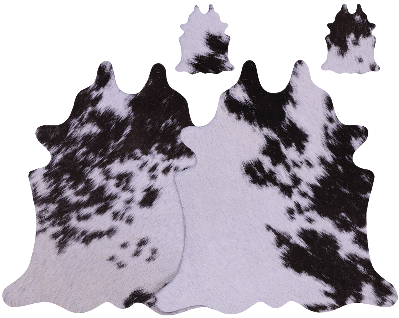 Brown & White Real Cowhide 2 Placemats With 2 Coasters - Set Of Two