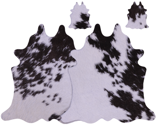 Brown & White Real Cowhide 2 Placemats With 2 Coasters - Set Of Two