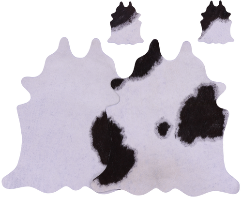 Brown & White Real Cowhide 2 Placemats With 2 Coasters - Set Of Two