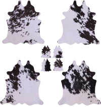 Thumbnail for Brown & White Real Cowhide 4 Placemats With 4 Coasters - Set Of Four