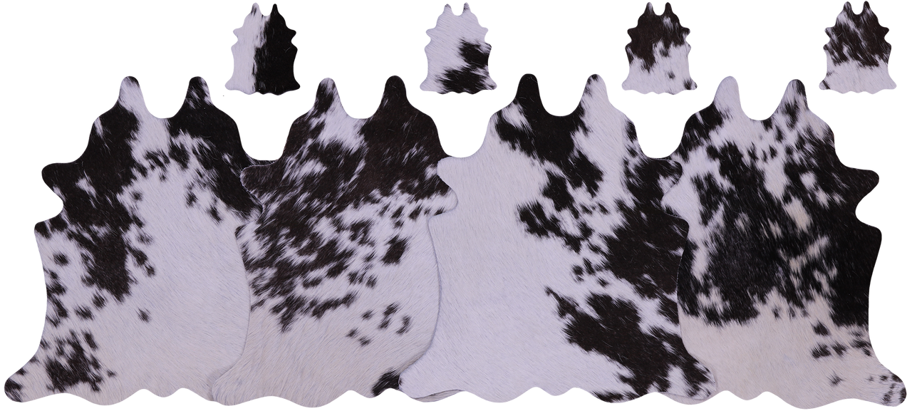 Brown & White Real Cowhide 4 Placemats With 4 Coasters - Set Of Four