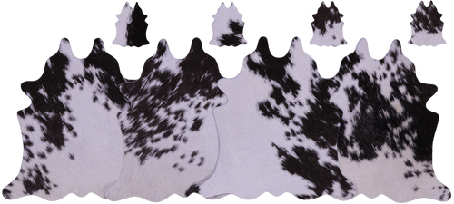 Brown & White Real Cowhide 4 Placemats With 4 Coasters - Set Of Four