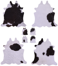 Thumbnail for Brown & White Real Cowhide 4 Placemats With 4 Coasters - Set Of Four