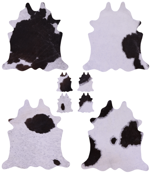 Brown & White Real Cowhide 4 Placemats With 4 Coasters - Set Of Four