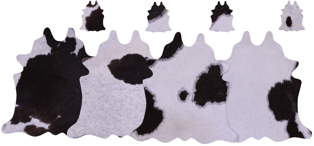 Brown & White Real Cowhide 4 Placemats With 4 Coasters - Set Of Four