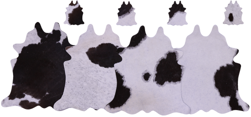 Brown & White Real Cowhide 4 Placemats With 4 Coasters - Set Of Four