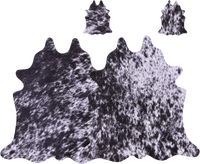 Thumbnail for Black Salt & Pepper Real Cowhide 2 Placemats With 2 Coasters - Set Of Two