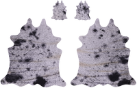 Thumbnail for Black Salt & Pepper Real Cowhide 2 Placemats With 2 Coasters - Set Of Two