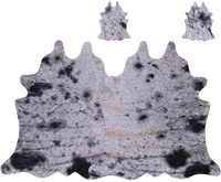 Thumbnail for Black Salt & Pepper Real Cowhide 2 Placemats With 2 Coasters - Set Of Two