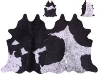 Thumbnail for Black Salt & Pepper Real Cowhide 2 Placemats With 2 Coasters - Set Of Two