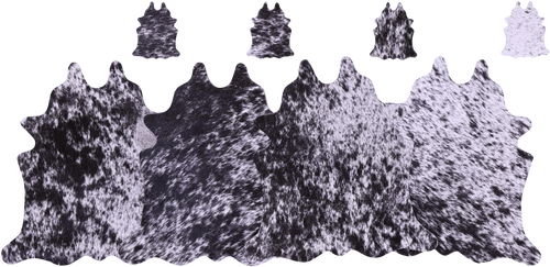 Black Salt & Pepper Real Cowhide 4 Placemats With 4 Coasters - Set Of Four